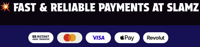 betalmetoder hos slamz casino